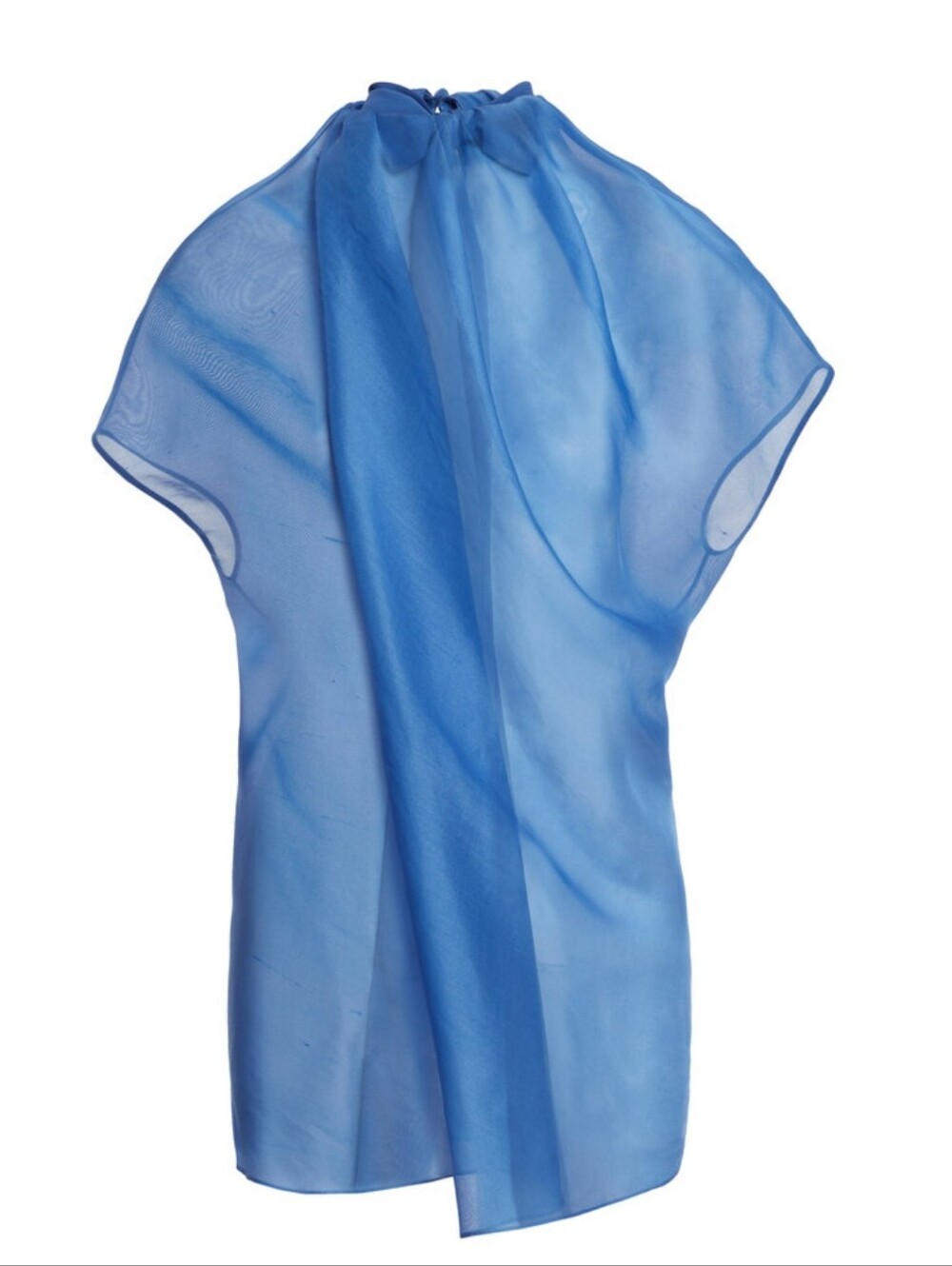 ISO KHAITE The Kass draped silk blouse In Blue
